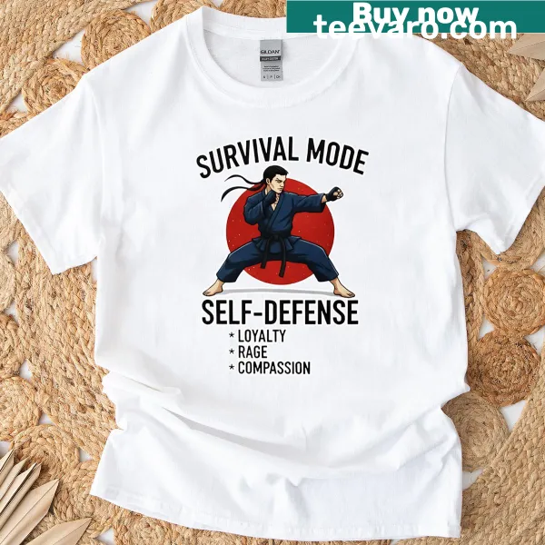 Red circle design on martial arts philosophy t-shirt