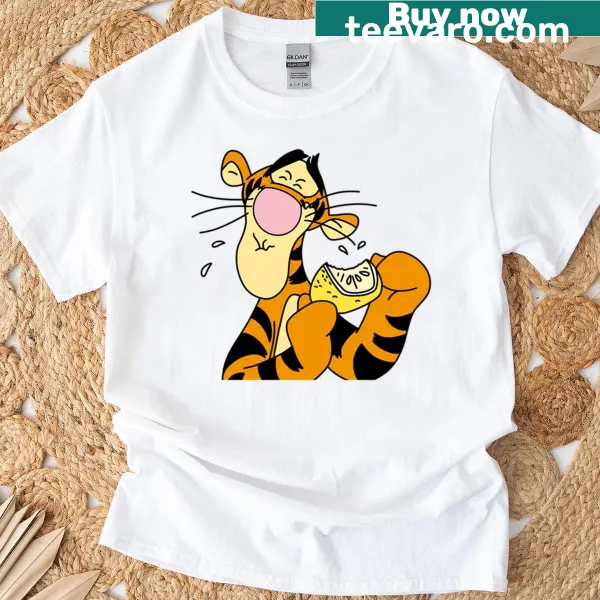 Oversized T-shirt featuring the phrase 'Tigger Lemon' in fun typography