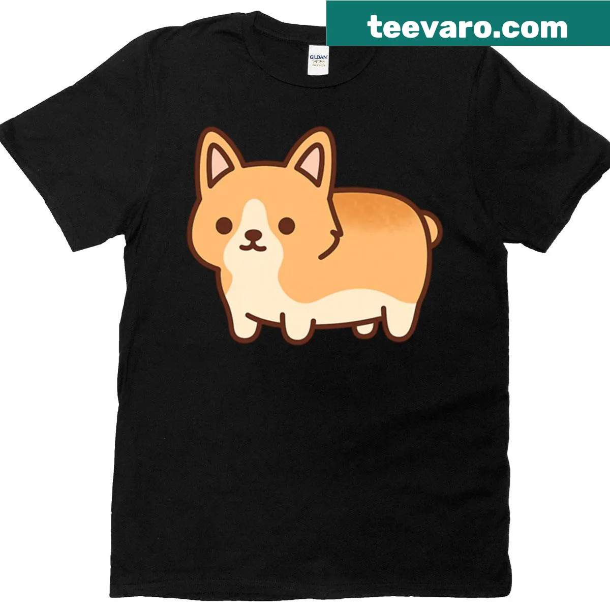 Kawaii T-shirt featuring a cute corgi loaf design — on a men's t-shirt