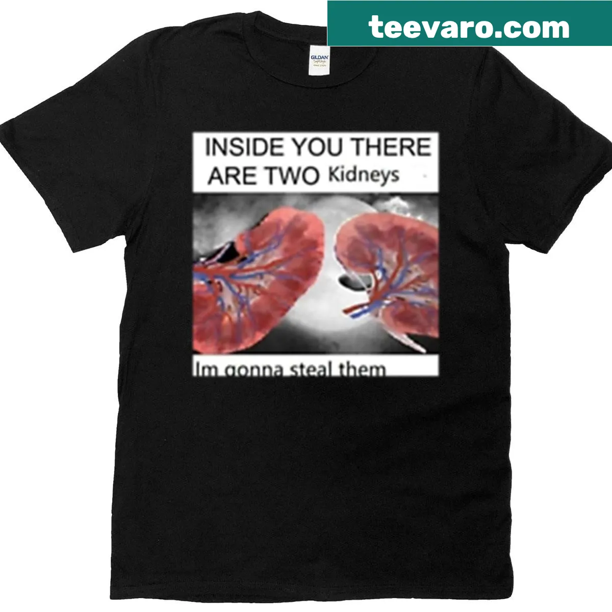 Graphic of two kidneys on a T-shirt — on a men's t-shirt