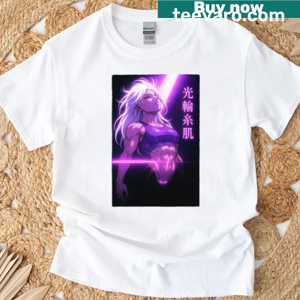 Cyber-inspired graphic on T-shirt representing ascent