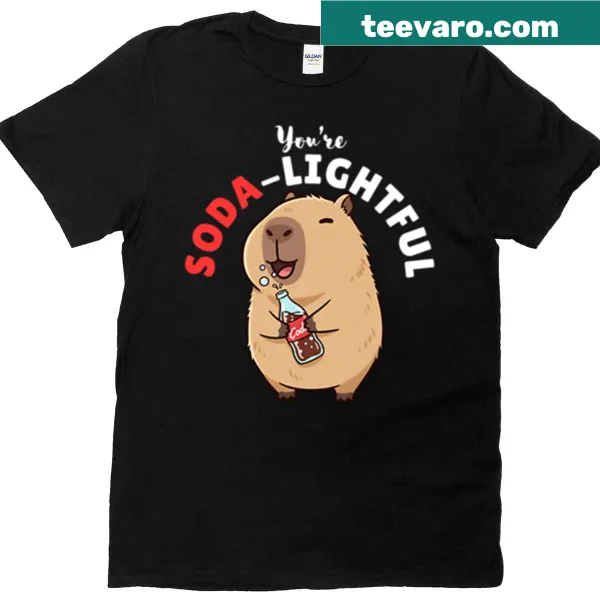 Humorous 'Youre Soda-lightful' text on a T-shirt