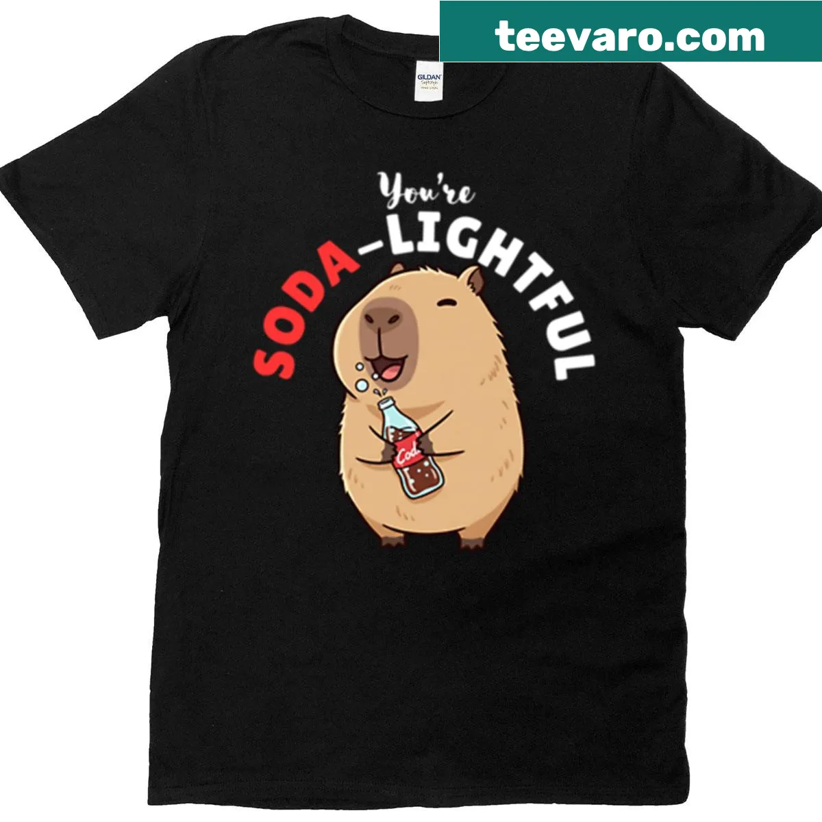 Humorous 'Youre Soda-lightful' text on a T-shirt — on a men's t-shirt