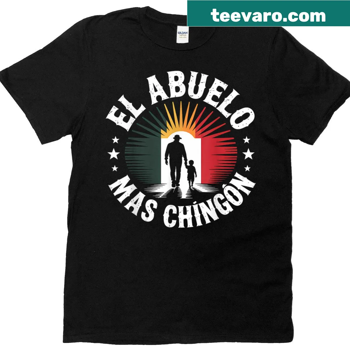 T-shirt featuring the word 'Abuelo' in a stylish font celebrating grandfathers — on a men's t-shirt