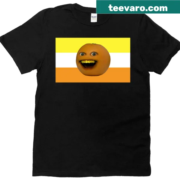 Funny T-shirt featuring Annoying Orange with Maverique Pride Flag