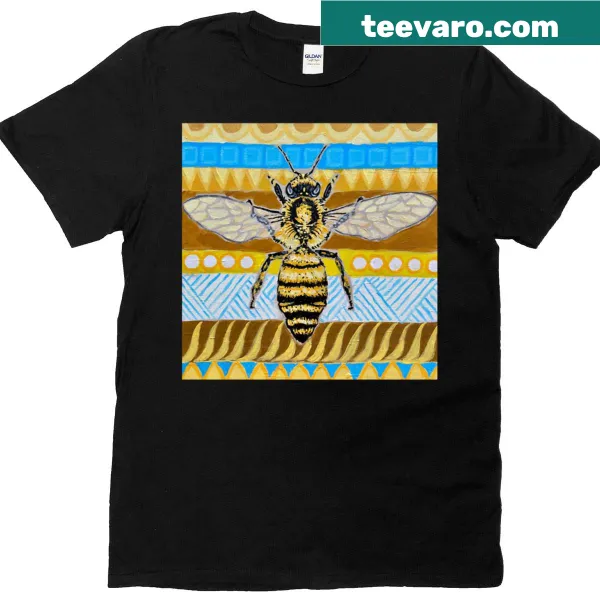 Adorable bee illustration on t-shirt promoting nature
