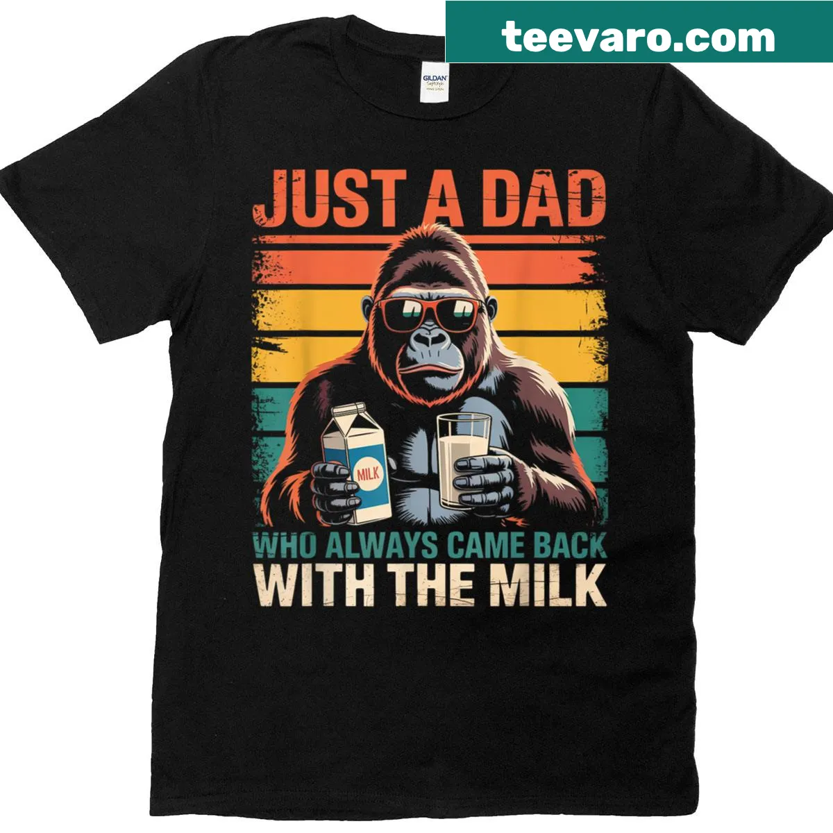 Funny dad t-shirt featuring Bigfoot illustration and text — on a men's t-shirt