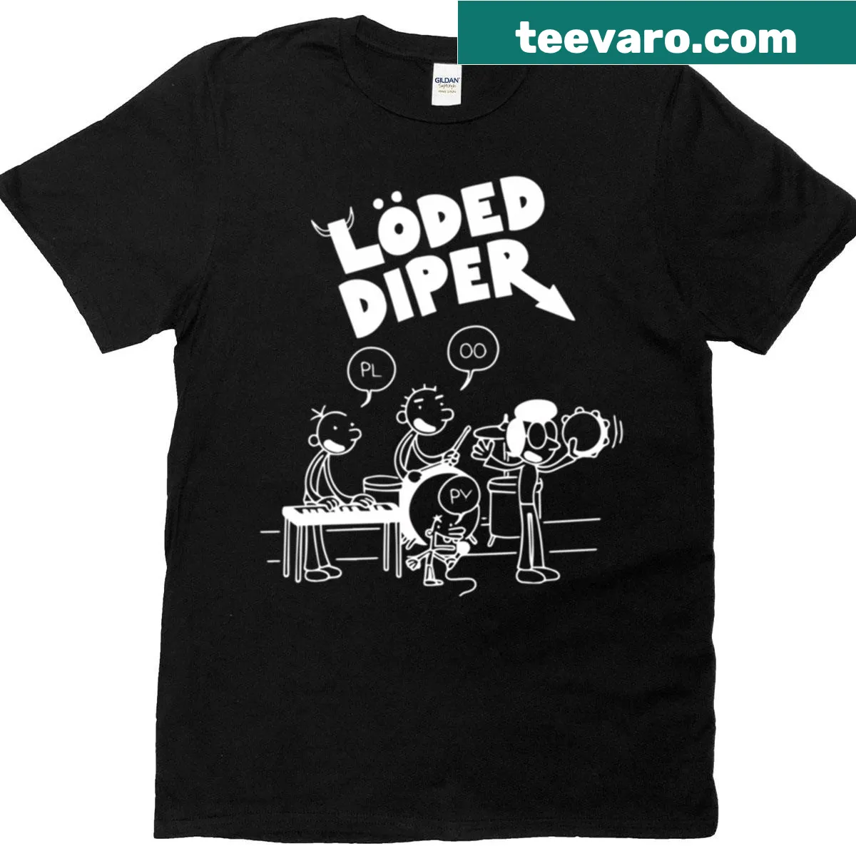 Graphic depicting books, music, and movies on a vintage T-shirt — on a men's t-shirt