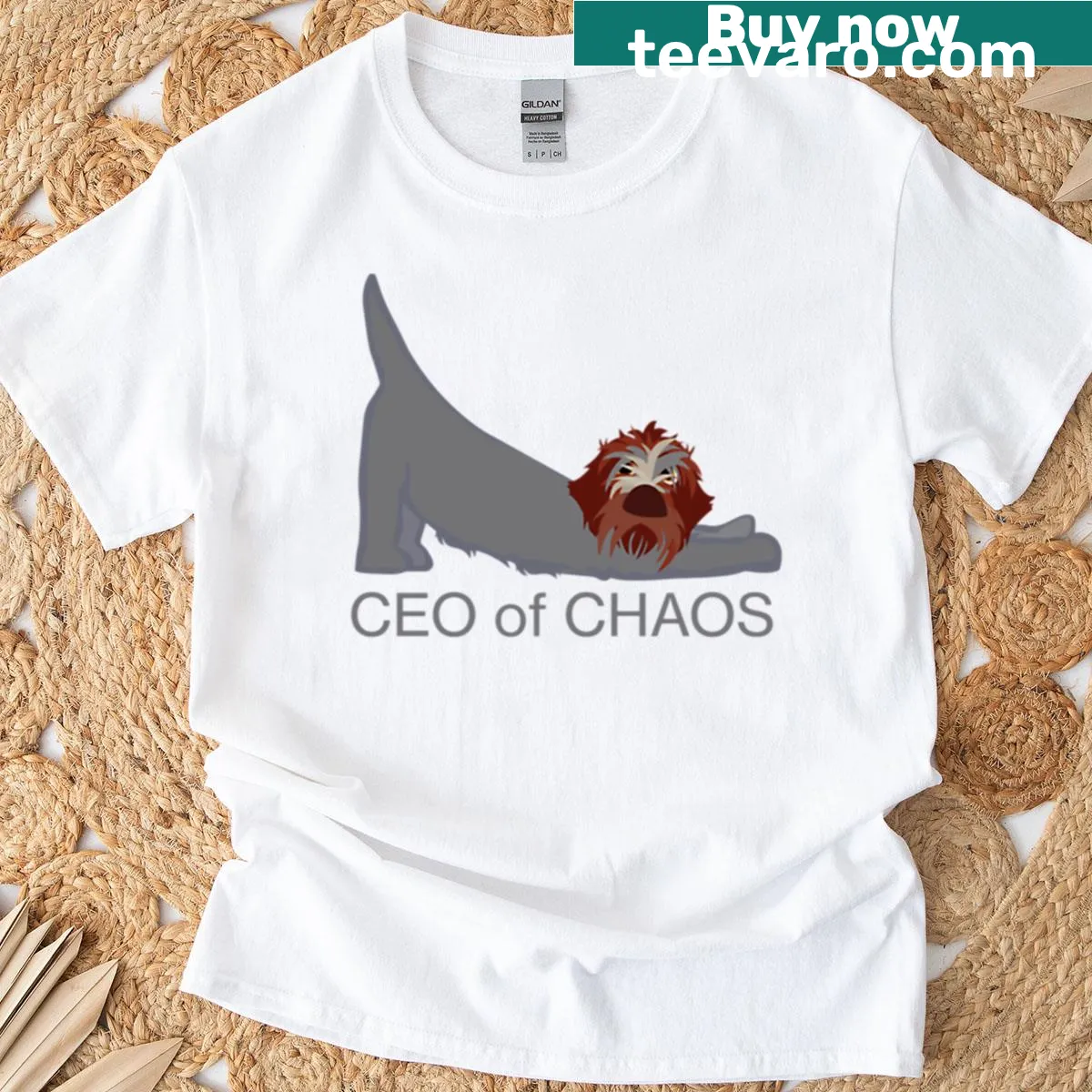 Bold typography reading 'Ceo Of Chaos' — on a men's t-shirt