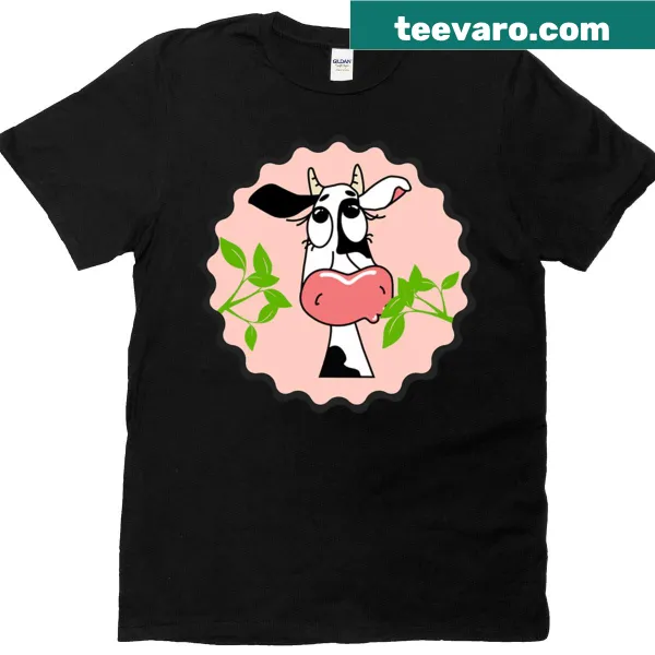 Funny Cow Plant graphic on an animal lover's T-shirt