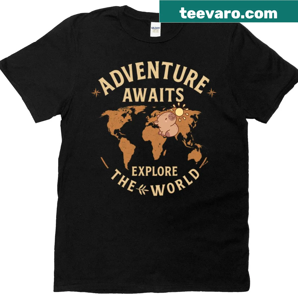 Inspirational travel-themed graphic on a Cultural Travel Lover T-shirt — on a men's t-shirt