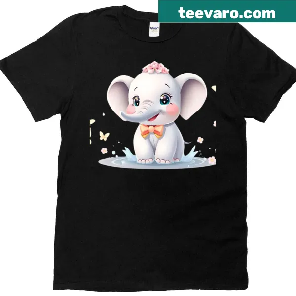 Cute elephant illustration on a t-shirt