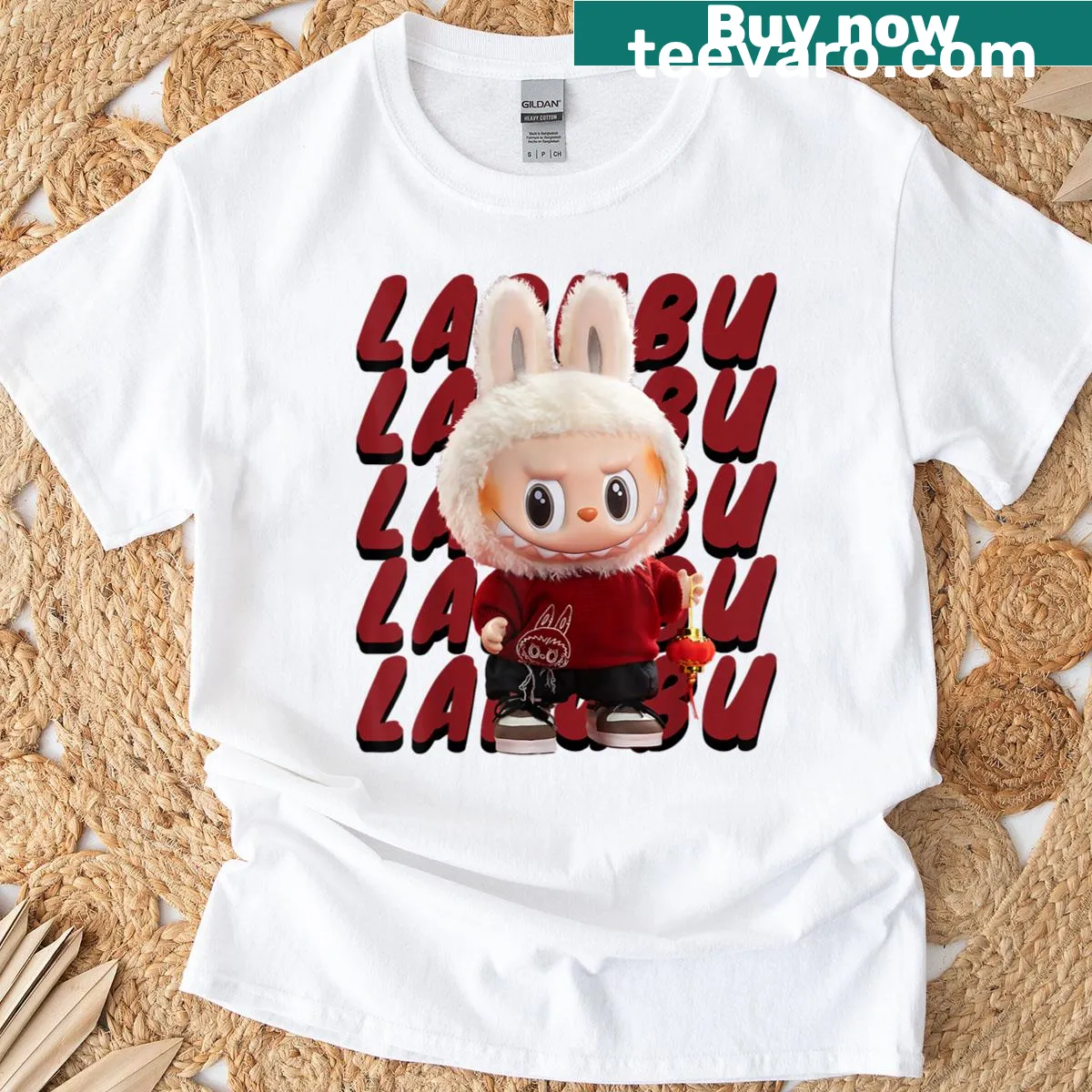 Funny Labubu monster graphic on a T-shirt — on a men's t-shirt