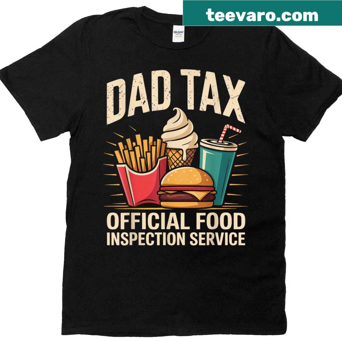 Funny skeleton design with Dad Tax text — on a men's t-shirt
