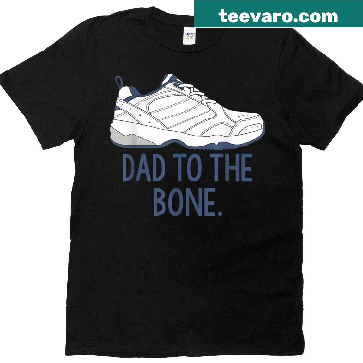 Funny grandpa t-shirt with Dad To The Bone graphic — on a men's t-shirt