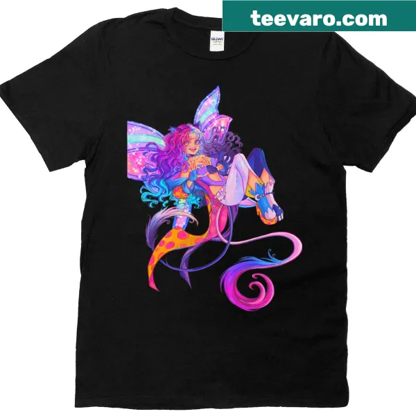 Whimsical fairy illustration T-shirt featuring Dagnes.