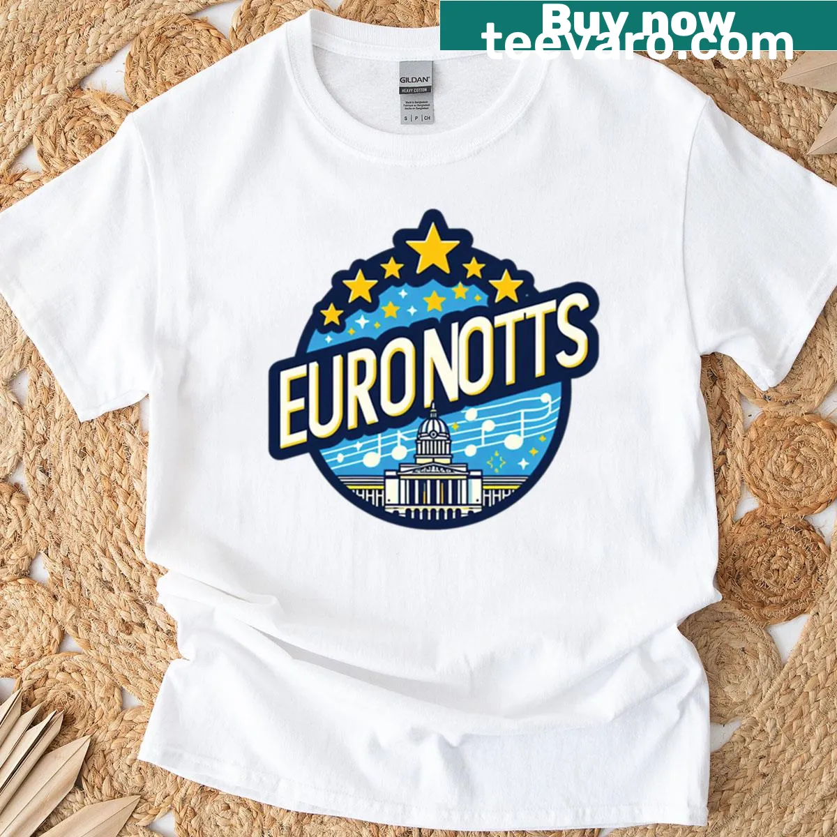 Retro Eurovision fan graphic T-shirt tailored for Stephen Gerald — on a men's t-shirt