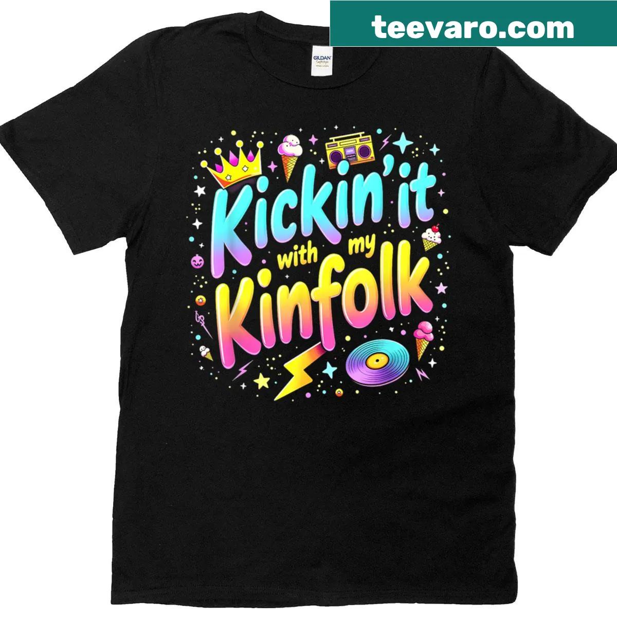 Funny Family Reunion T-shirt with playful kinfolk slogan — on a men's t-shirt
