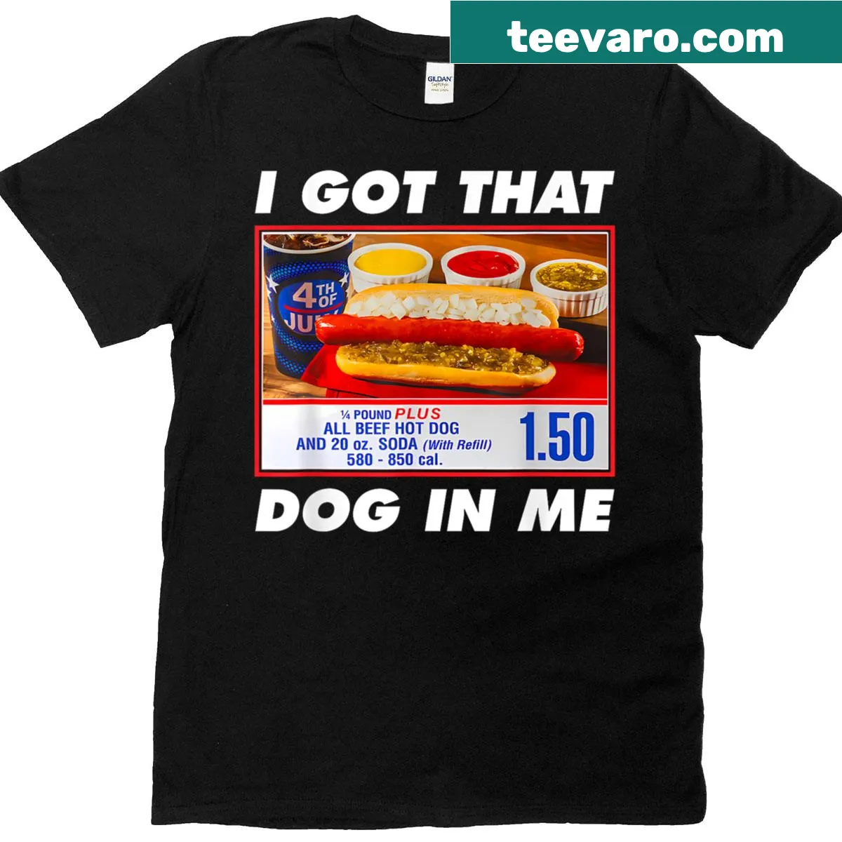 Patriotic design featuring a meme about having 'that dog' in you — on a men's t-shirt