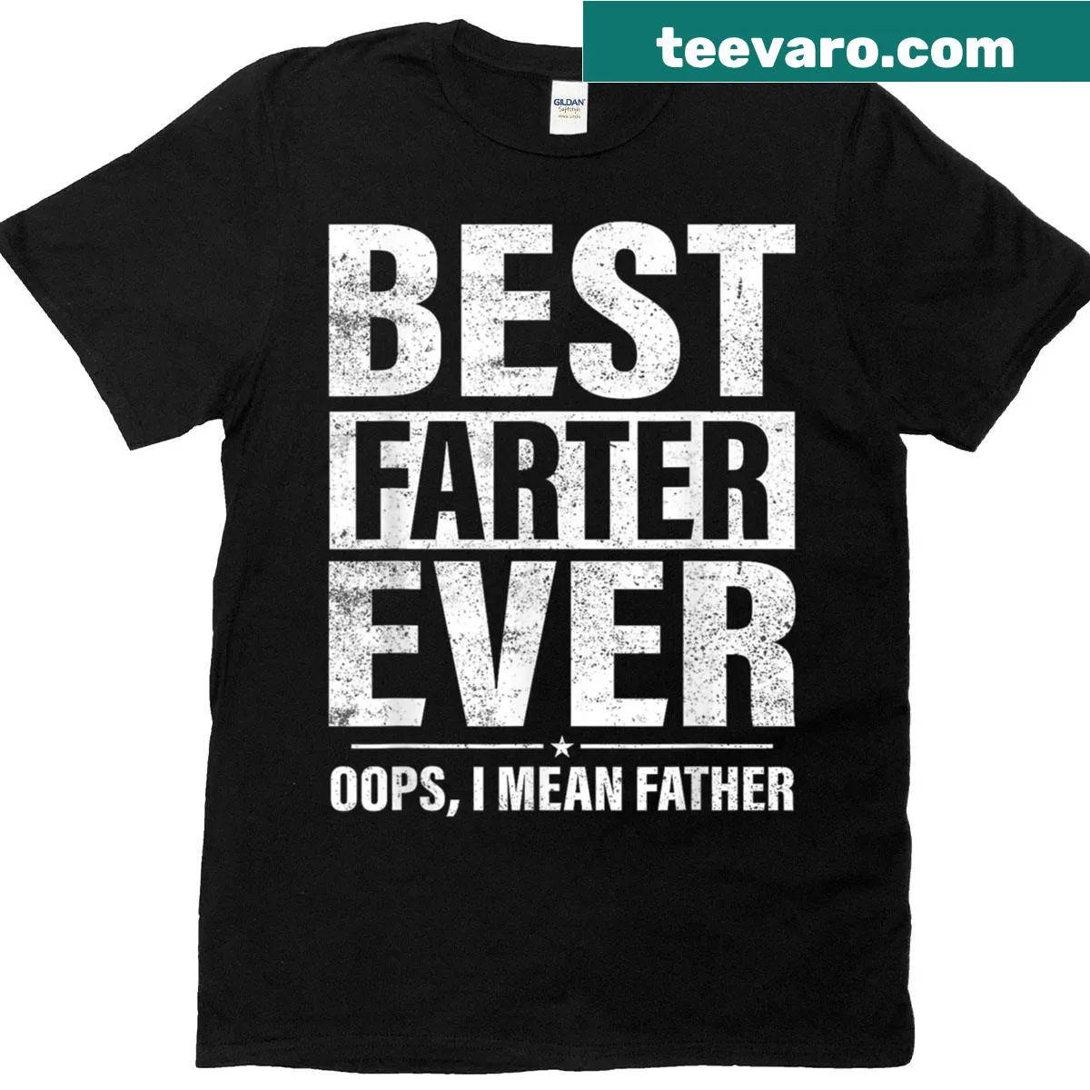 Humorous t-shirt for dads with text about farting — on a men's t-shirt