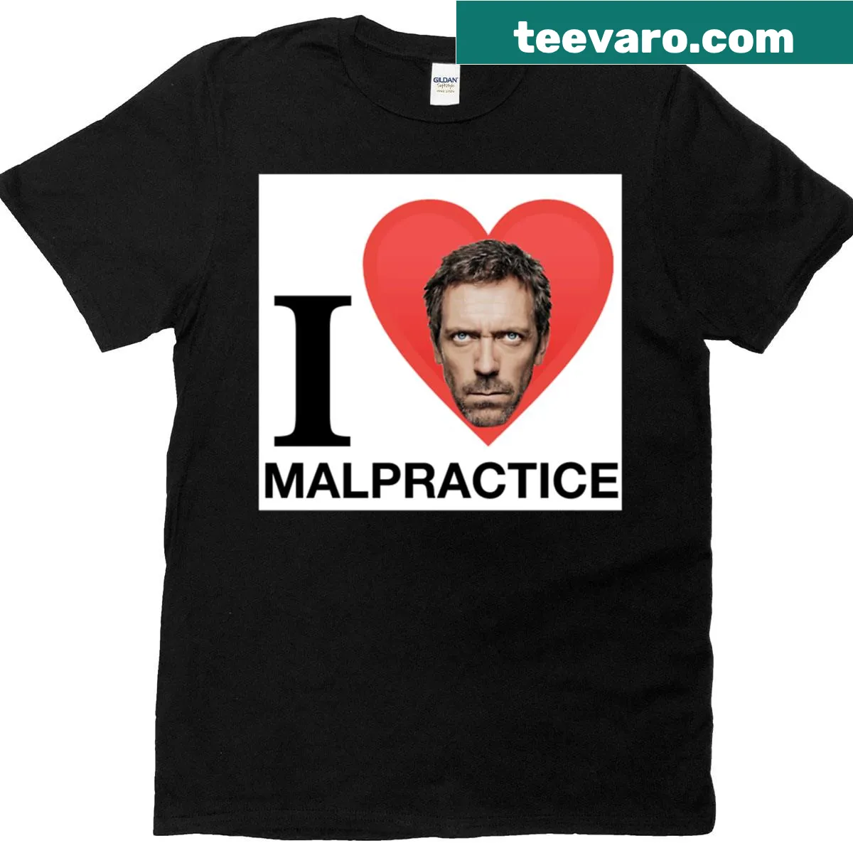 Vintage-style T-shirt featuring humorous House MD graphic. — on a men's t-shirt