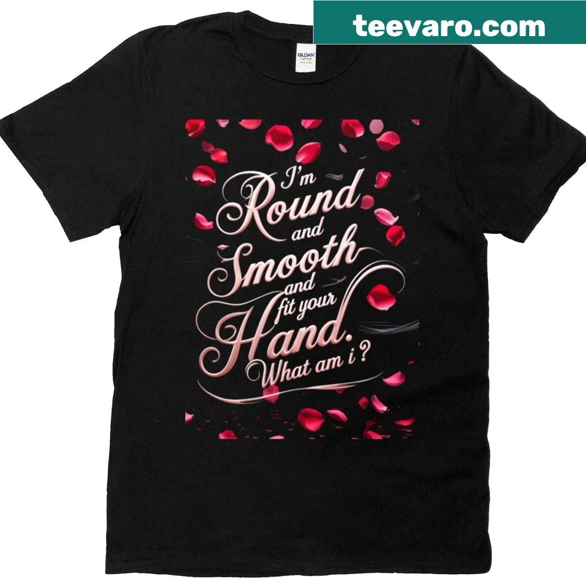 Funny T-shirt with the phrase 'I Am Round' displayed prominently. — on a men's t-shirt