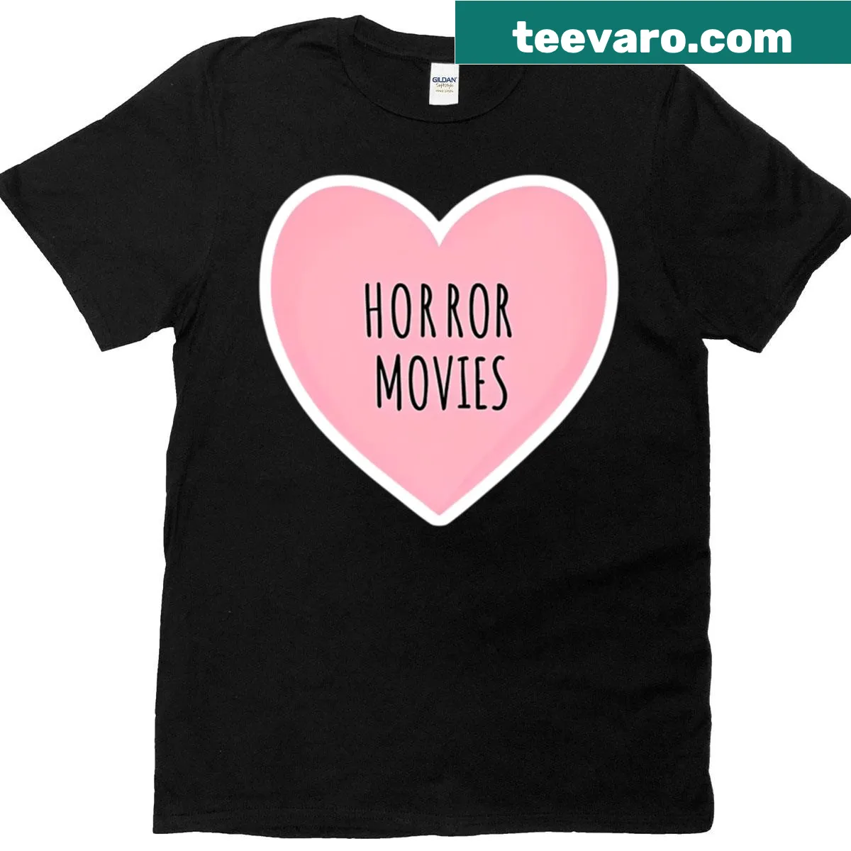 T-shirt with the phrase 'I Heart Horror Movies' and a heart graphic — on a men's t-shirt