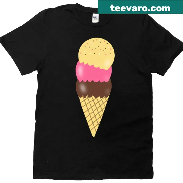 Graphic T-shirt featuring a playful ice cream cone illustration