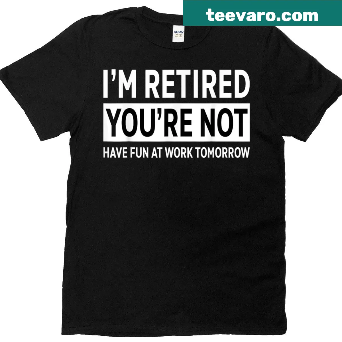 Retirement T-shirt with humorous text about work — on a men's t-shirt