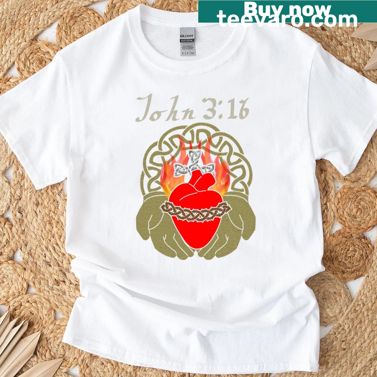 John 316 shirt with bold typography featuring the biblical verse — on a men's t-shirt