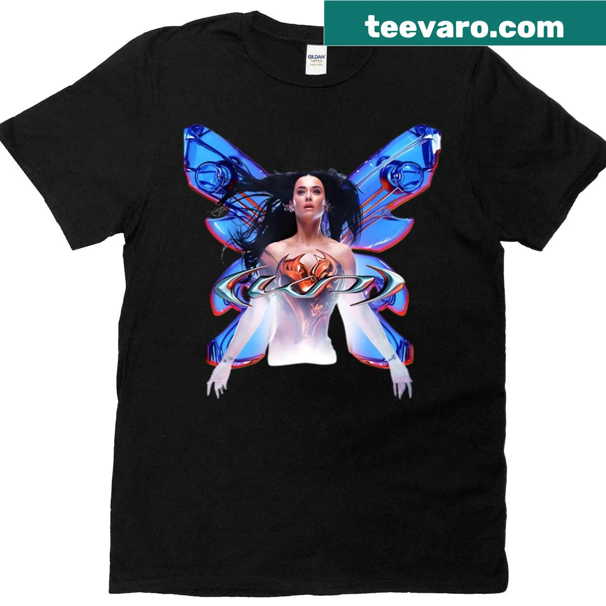 Pop culture T-shirt featuring 'Katy Perry 143' design — on a men's t-shirt