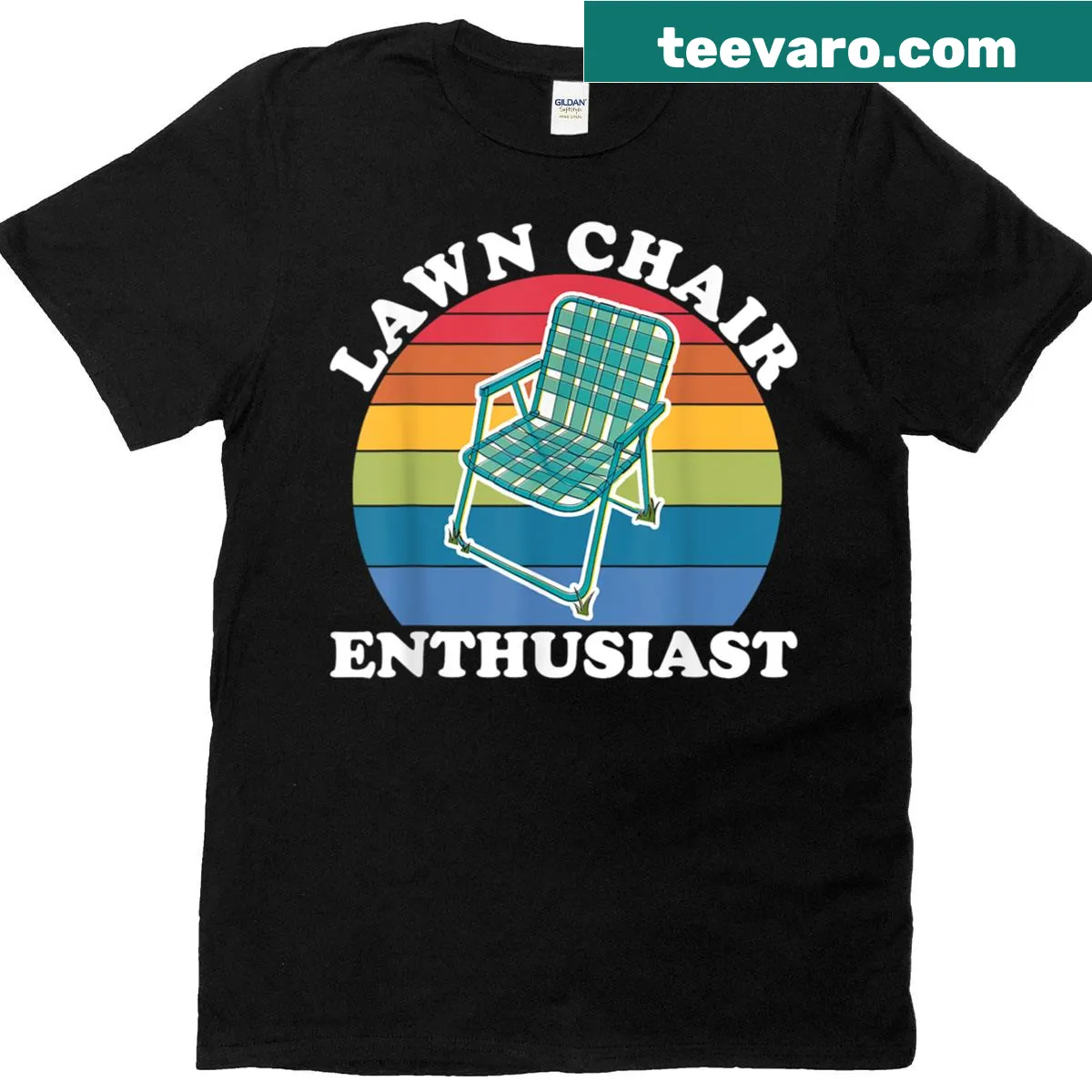 Funny graphic t-shirt for lawn-chair enthusiasts — on a men's t-shirt
