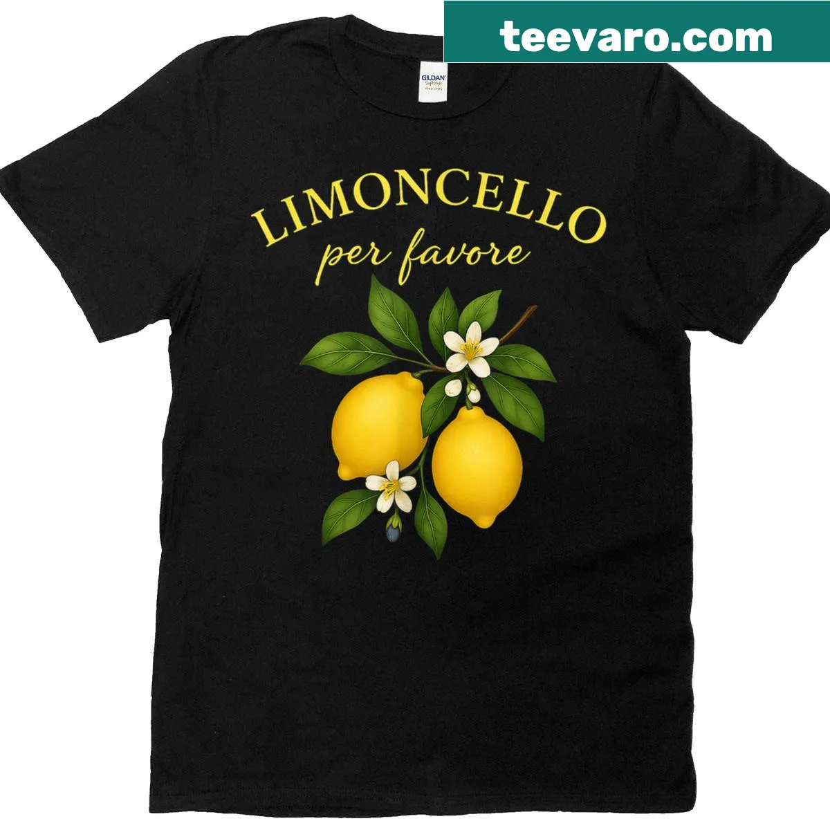 Funny lemon-themed t-shirt with Italian text — on a men's t-shirt
