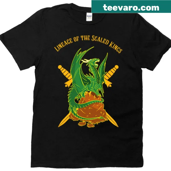 Fantasy T-shirt featuring a detailed illustration of dragons