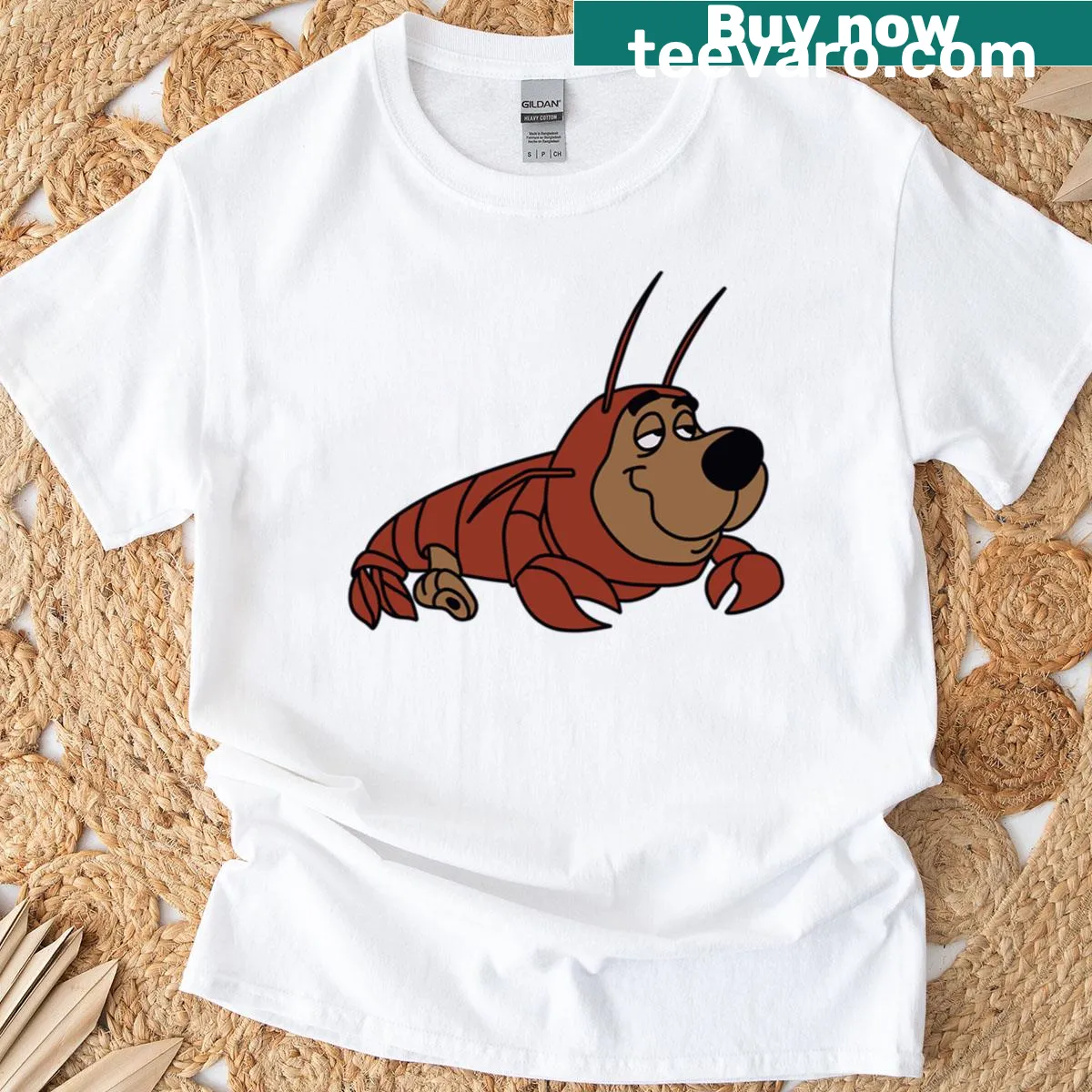 Playful Lobster Scrappy t-shirt with cartoon lobster design — on a men's t-shirt