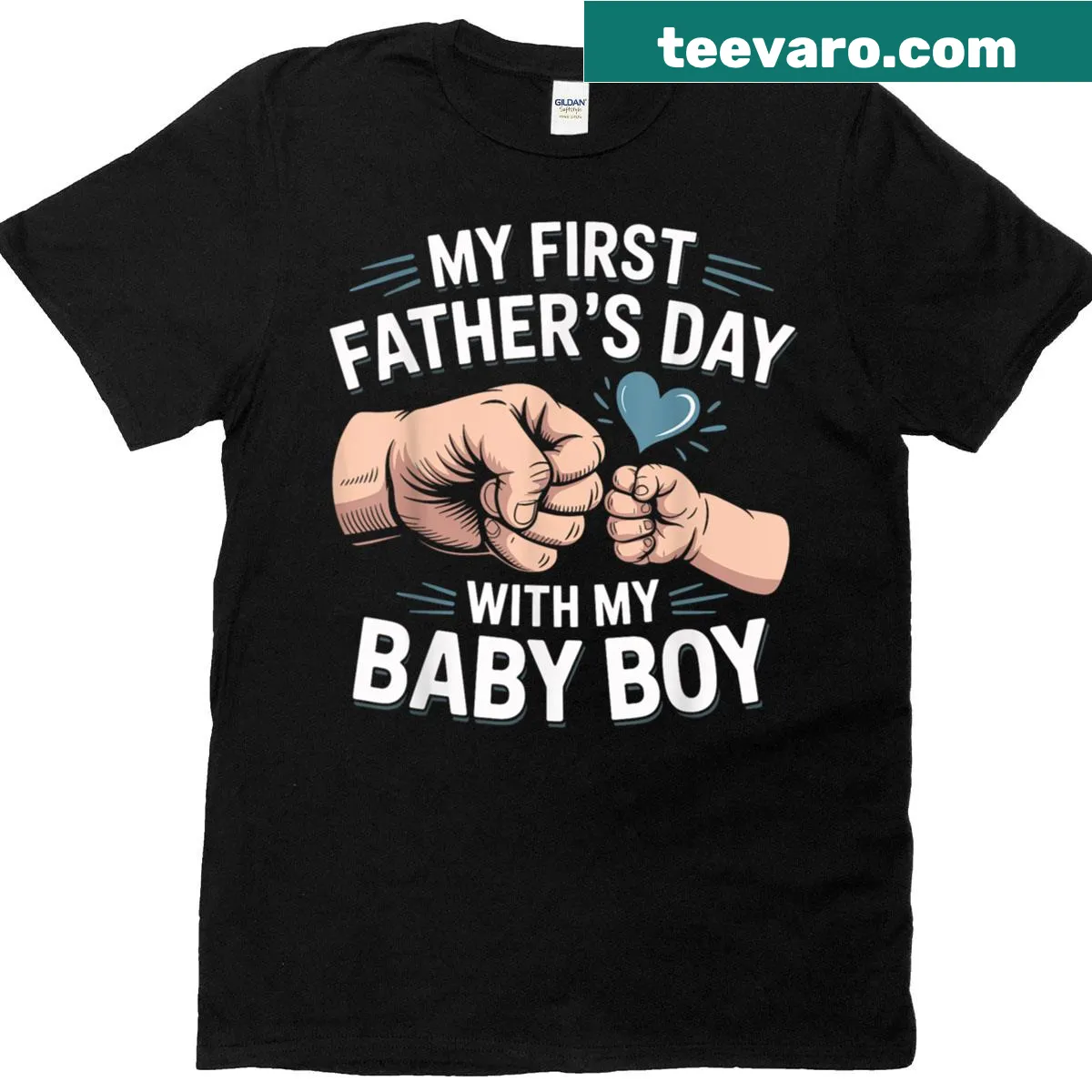 Sentimental first Father's Day t-shirt for new dads — on a men's t-shirt