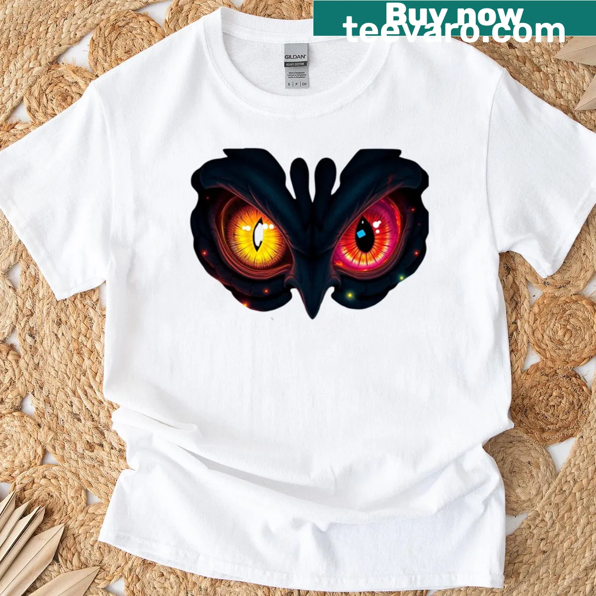Minimalist design of mysterious eyes on a T-shirt — on a men's t-shirt