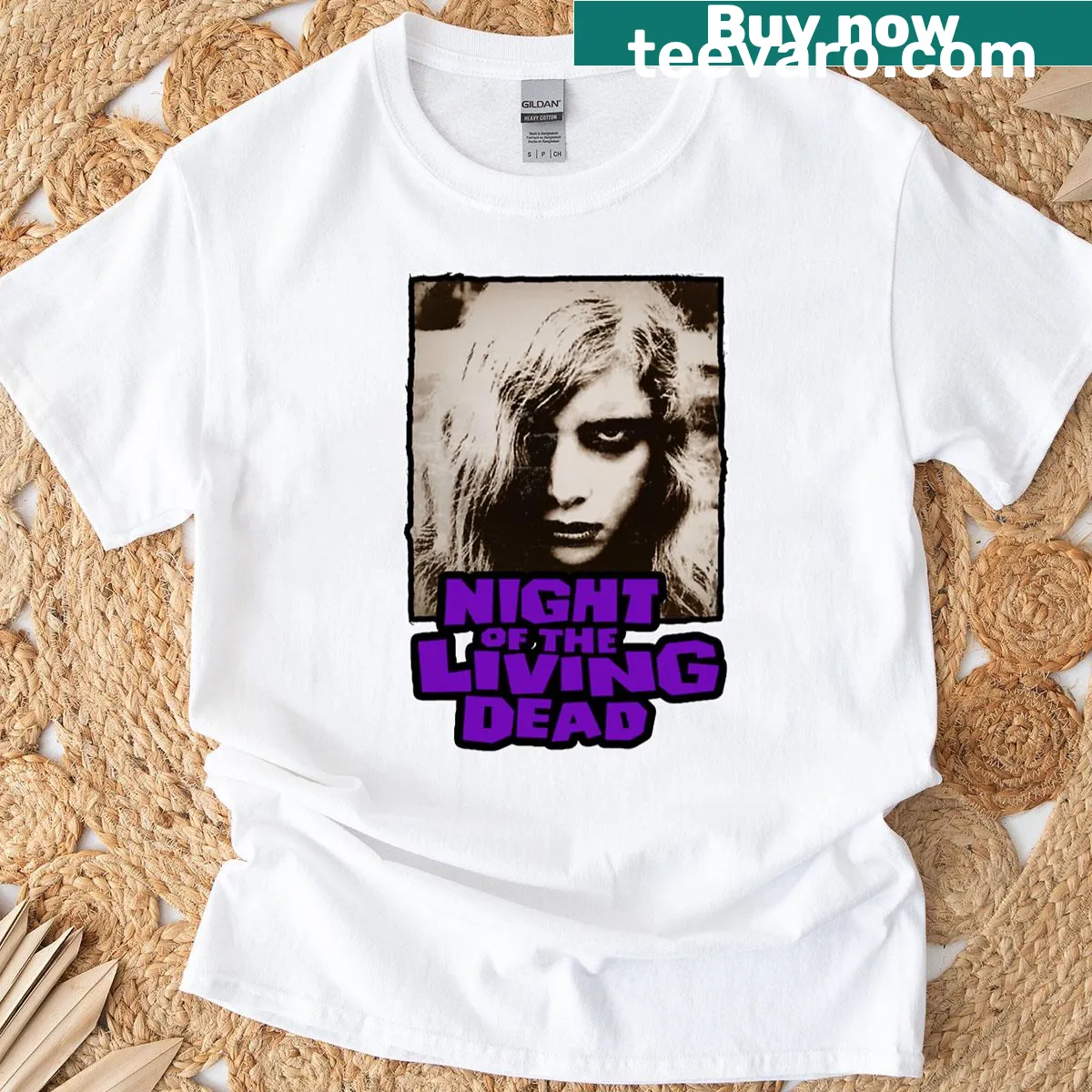 Girl zombie graphic for a fun Halloween-themed t-shirt — on a men's t-shirt