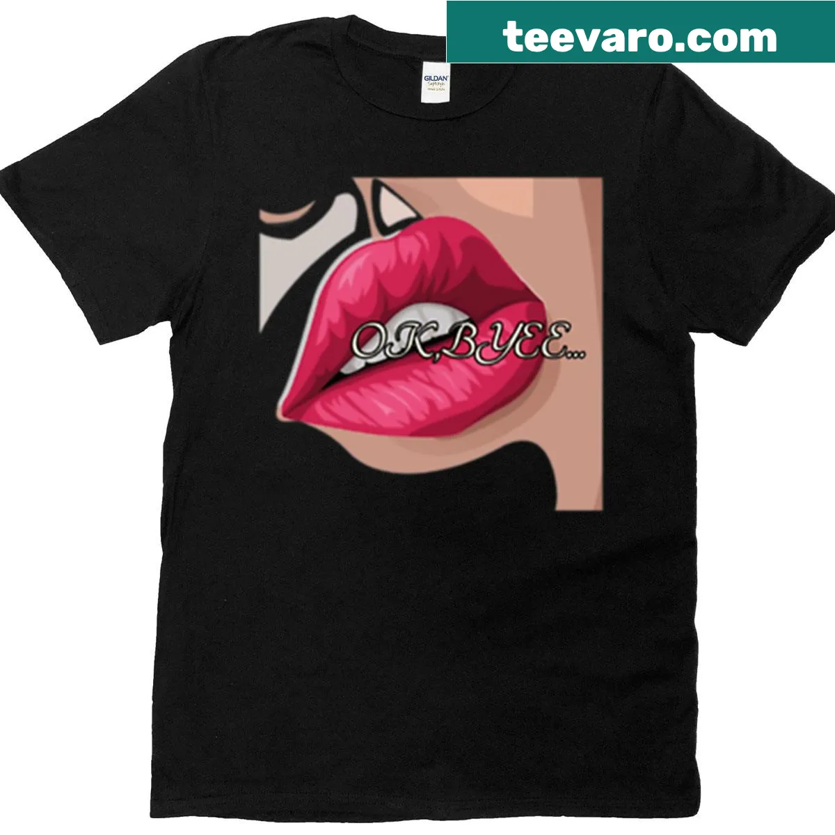 Casual t-shirt with a playful 'Ok Bye' graphic — on a men's t-shirt