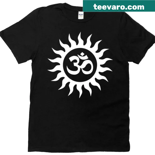 T-shirt featuring the Om symbol, representing mindfulness and peace