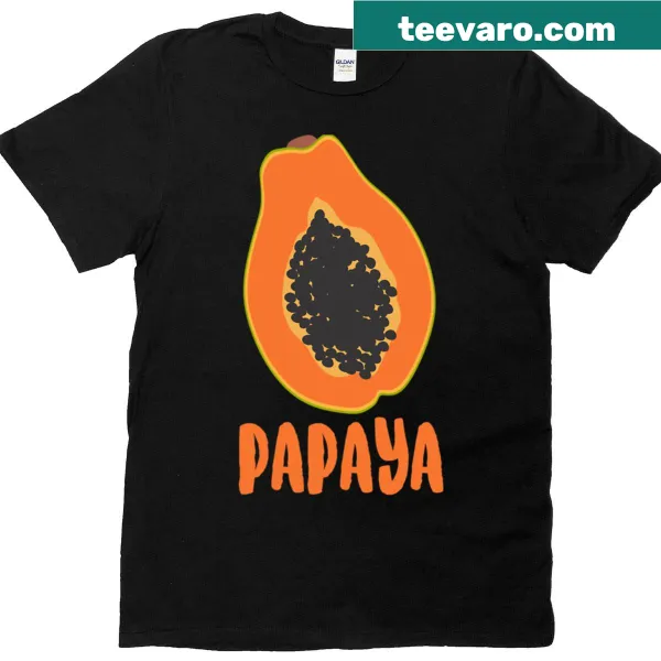 Playful papaya graphic on casual T-shirt