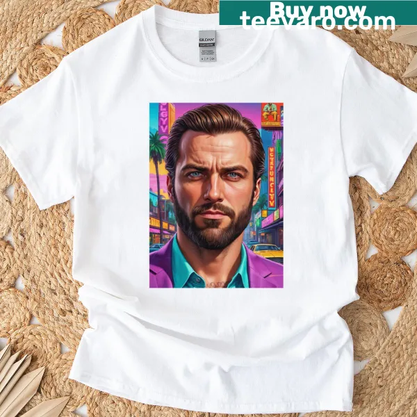 T-shirt design featuring bold typography related to pop culture