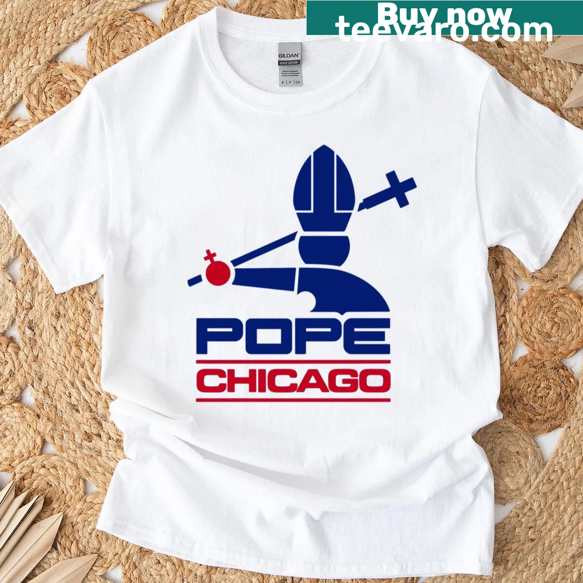 Pope Leo XIII and Chicago White Sox logo vintage t-shirt — on a men's t-shirt