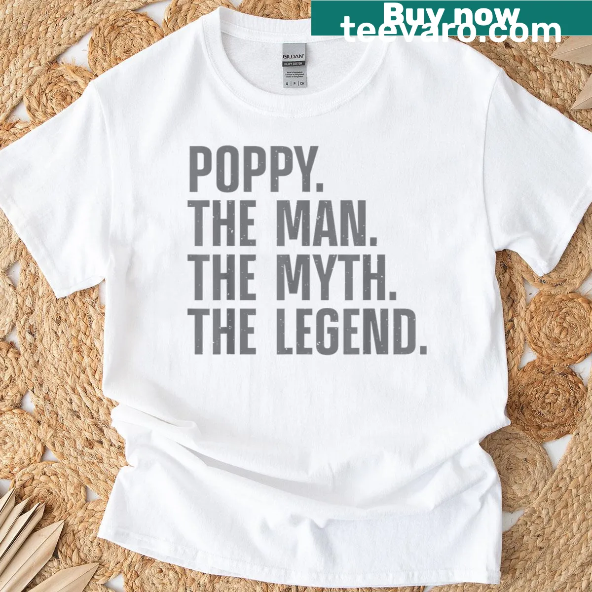 Charming poppy illustration on a Grandpa t-shirt — on a men's t-shirt