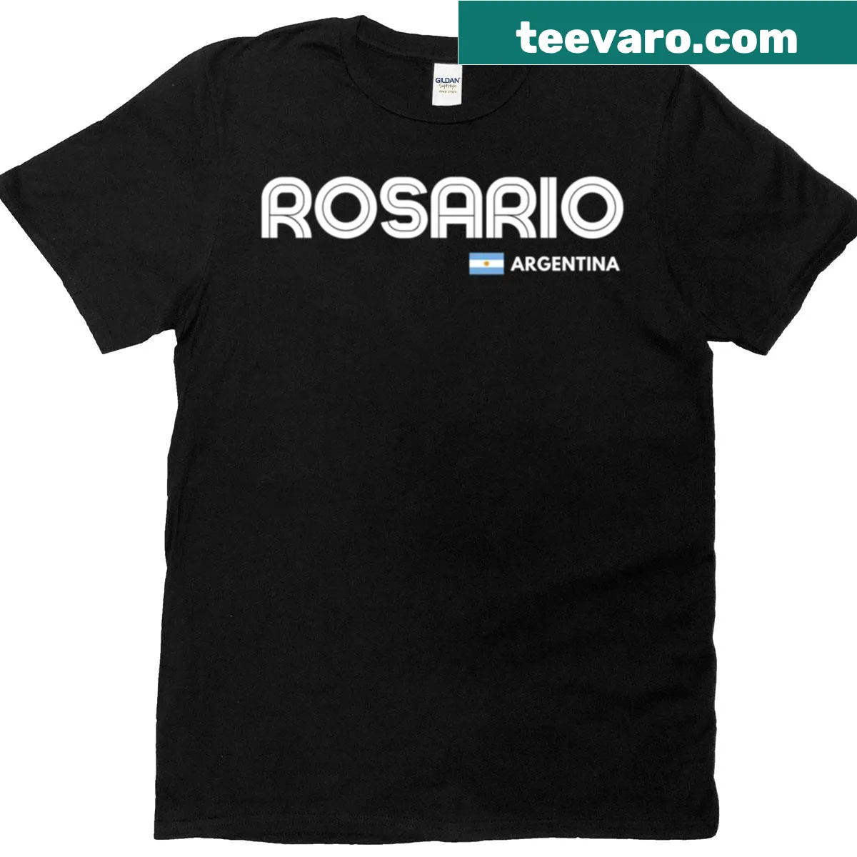 Rosario Argentina graphic T-shirt — on a men's t-shirt