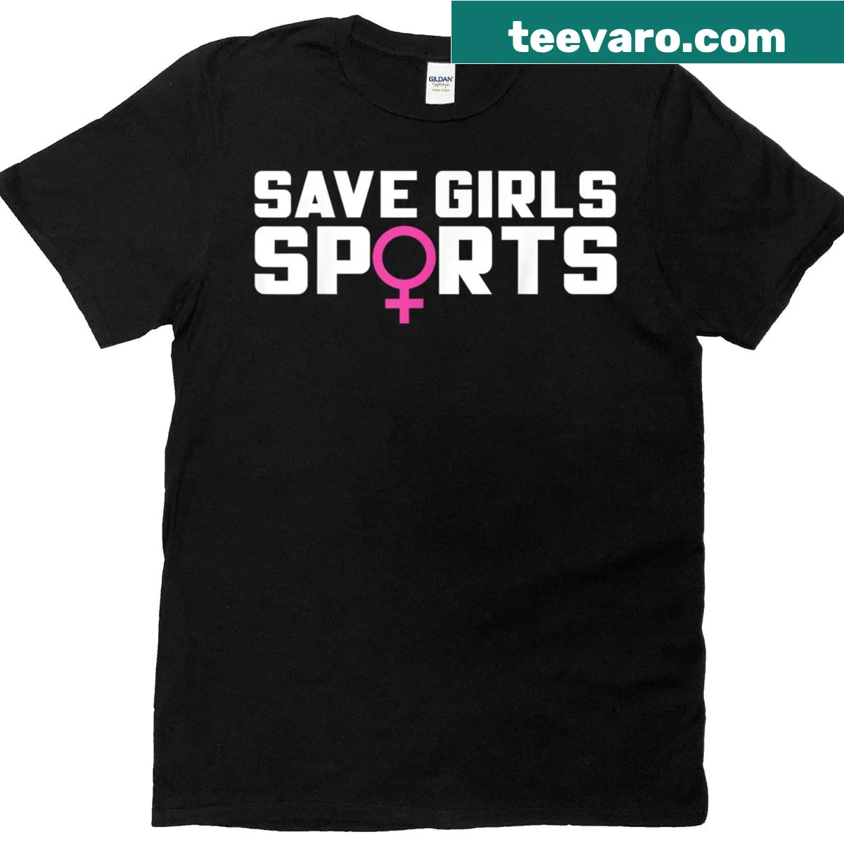 Shirt with the phrase 'Save Girls Sports' promoting women's athletics — on a men's t-shirt
