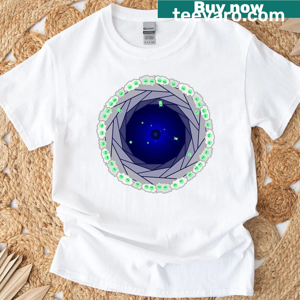 Cute illustrated frogs on a T-shirt design — on a men's t-shirt