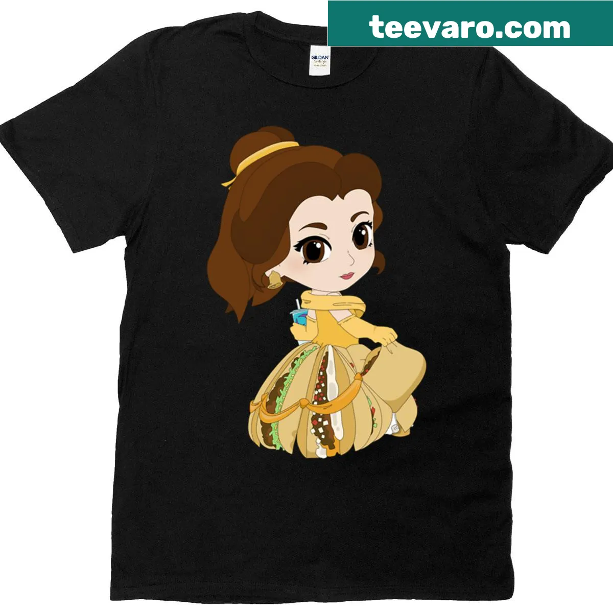 Whimsical taco illustration on a t-shirt — on a men's t-shirt