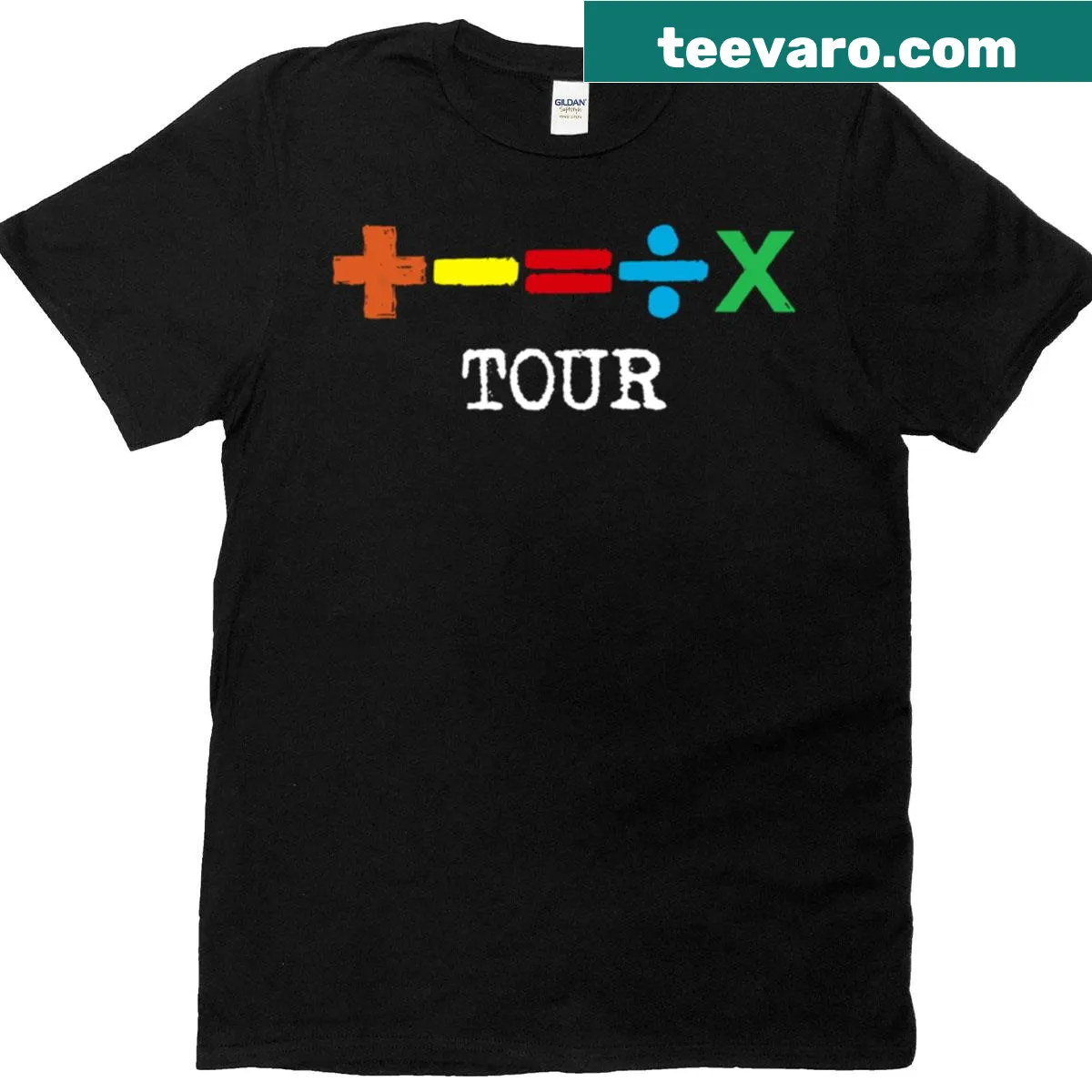 Bold typography Mathematics Tour T-shirt — on a men's t-shirt