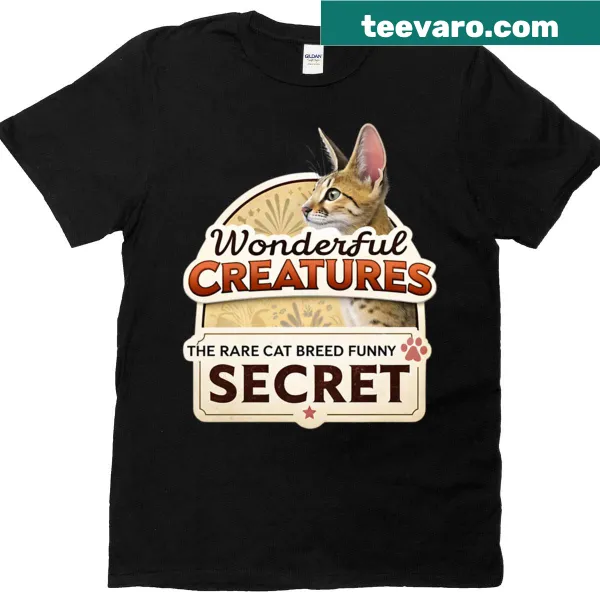 Illustrations of rare cat breeds on a t-shirt
